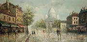 unknow artist Henri Royer Montmartre sous la pluie USA oil painting artist